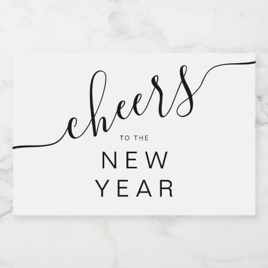 Modern Proost op Oudejaarsavond Sparkling Wijnetiket (Enkel label)