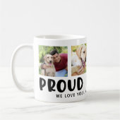 Modern PROUD DOG DAD Paw Print Fotocollage Koffiemok (Links)