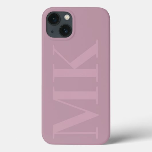 Modern pruim roos blush initialen minimalistisch Case-Mate iPhone case (Achterkant)