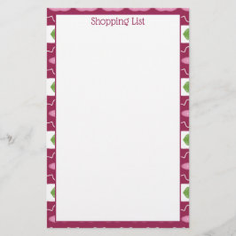 Modern pruim roze wit met groen briefpapier