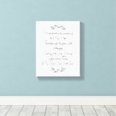 Modern Psalm 91 Black and White Leaves Christelijk Canvas Afdruk (Insitu (Houten vloer))