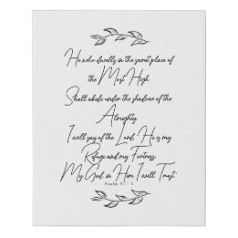 Modern Psalm 91 Christelijke Bijbel Kunstblad Imitatie Canvas Print