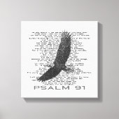 Modern psalm 91 Soaring Bald Eagle Bijbel Verse Canvas Afdruk (Voorkant)