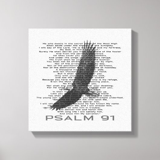 Modern psalm 91 Soaring Bald Eagle Bijbel Verse Canvas Afdruk (Voorkant)