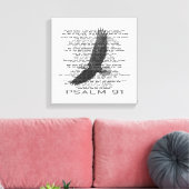 Modern psalm 91 Soaring Bald Eagle Bijbel Verse Canvas Afdruk (Insitu (Woonkamer))