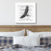 Modern psalm 91 Soaring Bald Eagle Bijbel Verse Canvas Afdruk (Insitu (Slaapkamer))