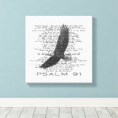 Modern psalm 91 Soaring Bald Eagle Bijbel Verse Canvas Afdruk (Insitu (Houten vloer))