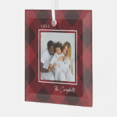 Modern Pset Custom Photo Kerstannament Glas Ornament (Voorkant links)