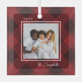 Modern Pset Custom Photo Kerstannament Glas Ornament (Voorkant)