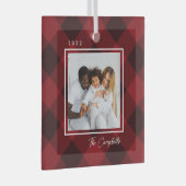 Modern Pset Custom Photo Kerstannament Glas Ornament (Voorkant Rechts)