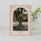 Modern Pset Dusty Roos & Roos Gold Folie Feestdagenkaart (Staand Voorkant)