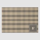 Modern Pset Monogram Brown Beige Tissuepapier (Voorkant)
