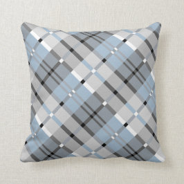Modern Pset Pattern in Grey and Sky Blue Kussen
