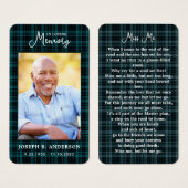 Modern Pset Photo Funeral Memorial Prayer Kaart (Voorkant /achterkant)