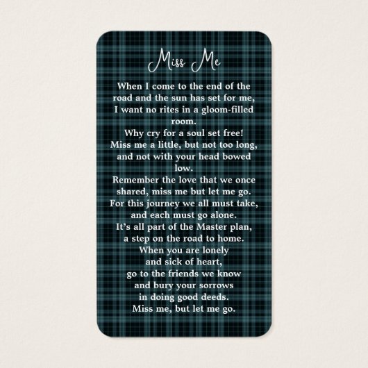 Modern Pset Photo Funeral Memorial Prayer Kaart (Achterkant)