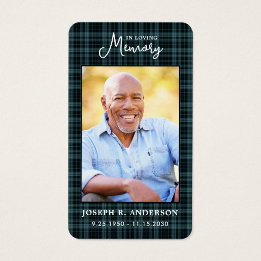 Modern Pset Photo Funeral Memorial Prayer Kaart (Voorkant)