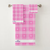 Modern Pset Pink Heart Collectie Bad Handdoek (Insitu)
