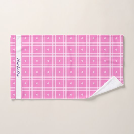 Modern Pset Pink Heart Collectie Bad Handdoek (Handdoek)