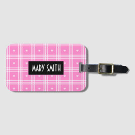 Modern Pset Pink Heart Collectie Bagagelabel