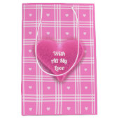 Modern Pset Pink Heart Collectie Medium Cadeauzakje (Voorkant)