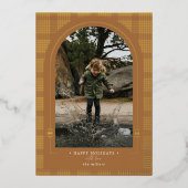 Modern Pset Rust Terracotta Gold Folie Feestdagenkaart (Voorkant)