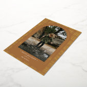 Modern Pset Rust Terracotta Gold Folie Feestdagenkaart (Gedraaid)