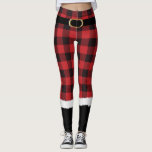 Modern Pset Santa Costume Cute Funny Kerstle Leggings<br><div class="desc">Deze leuke kerstleggings zijn de perfecte kerstman voor kerstmorgen of feestdagen. Wees Mrs Claus in dit leuke,  moderne en trendy ontwerp met rode buffels en een nepgouden gordel!</div>