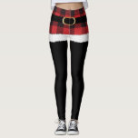 Modern Pset Santa Costume Cute Funny Kerstmis Leggings<br><div class="desc">Deze leuke kerstleggings zijn de perfecte kerstman voor kerstmorgen of feestdagen. Moderne en trendy met gebuffel details en een nepgouden riem zijn ze zowel leuk als stijlvol!</div>