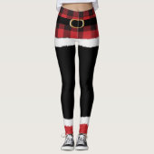 Modern Pset Santa Costume Cute Funny Kerstmis Leggings (Voorkant)
