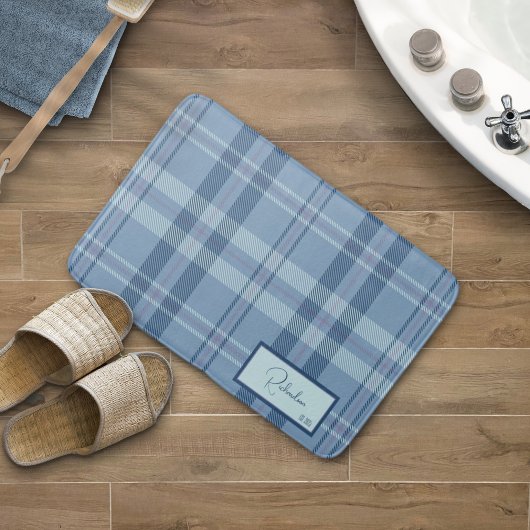 Modern Pset Sky Blue Bath Mat