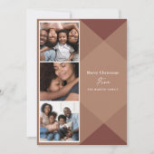 Modern Pset Three Photo Calligraphy Feestdagenkaart (Voorkant)