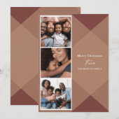 Modern Pset Three Photo Calligraphy Feestdagenkaart (Voorkant / Achterkant)