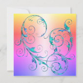 MODERN Pstel VERLOVING INVITATIE Kaart (Achterkant)