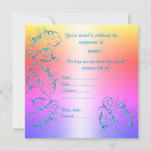 MODERN Pstel VERLOVING INVITATIE Kaart