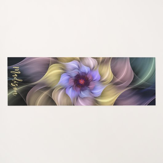 Modern Psychedelic Fractal Flower Petal Yogamat (Achterkant (horizontaal))