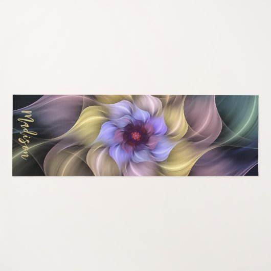 Modern Psychedelic Fractal Flower Petal Yogamat (Voorkant (horizontaal))