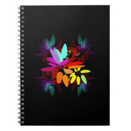 Modern Psychedelic Style Rainbow Petals Notitieboek