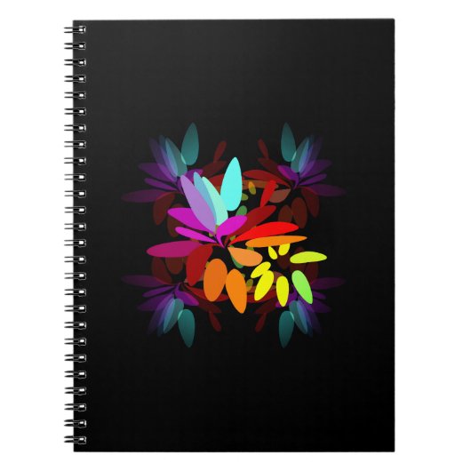 Modern Psychedelic Style Rainbow Petals Notitieboek (Voorkant)