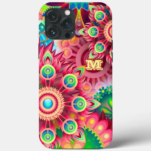 Modern psychedelisch kleurrijk Abstract kunst Init Case-Mate iPhone Case (Achterkant)