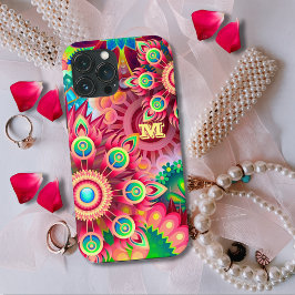 Modern psychedelisch kleurrijk Abstract kunst Init Case-Mate iPhone Case