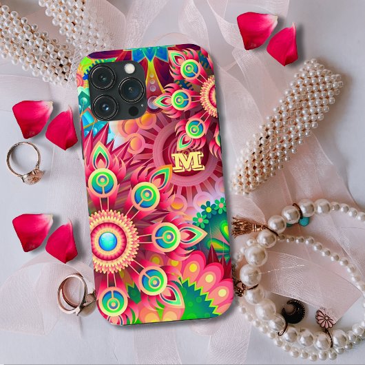Modern psychedelisch kleurrijk Abstract kunst Init Case-Mate iPhone Case