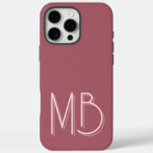 Modern Puce Monogram Initialen Hedendaags Hoesje-M Case-Mate iPhone Case (Achterkant)