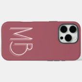 Modern Puce Monogram Initialen Hedendaags Hoesje-M Case-Mate iPhone Case (Achterkant (horizontaal))