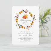 Modern Pumpkin Floral Wreath Thanksgiving Kaart (Staand voorkant)