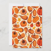 Modern Pumpkin Floral Wreath Thanksgiving Kaart (Achterkant)
