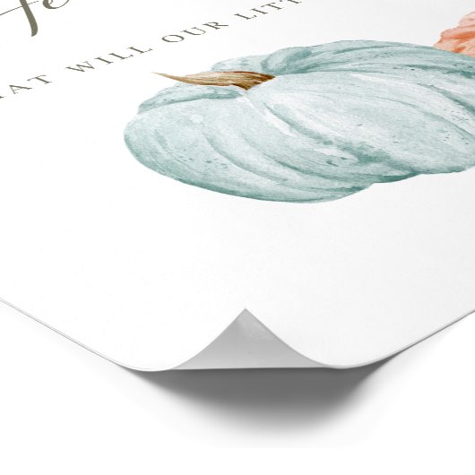 Modern Pumpkin Gender onthullen welkome Poster Dec (Hoek)