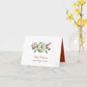 Modern pumpkin Happy Thanksgiving Company Kaart (Gele Bloem)