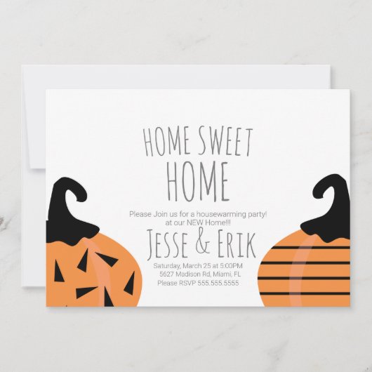 Modern Pumpkin Herfst Housewarming Party Kaart (Voorkant)