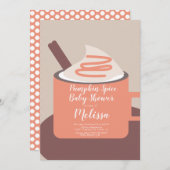 Modern Pumpkin Mok Herfst Baby shower Kaart (Voorkant / Achterkant)