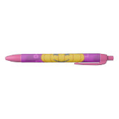 Modern Pumpkin on Purple Geometric  Blauwe Inkt Pen (Bodem)